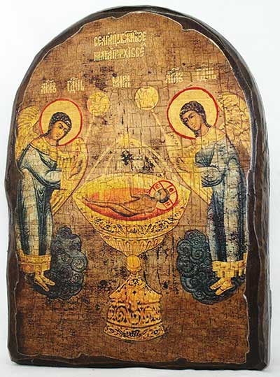 Агнец Божий, икона под старину, сургуч, АРКА (17 Х 24)