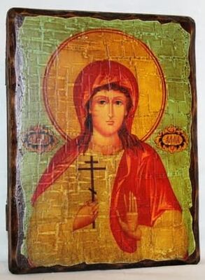 Алла, Св.Мч, икона под старину, сургуч (13 Х 17)