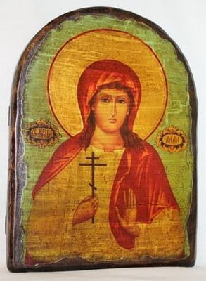 Алла,Св.Мч., икона под старину, сургуч, АРКА (17 Х 24)