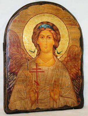 Ангел Хранитель, икона под старину, сургуч, АРКА (17 Х 24)