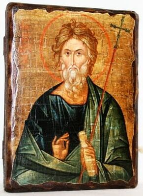 Андрей Первозванный, икона под старину, сургуч (17 Х 23)