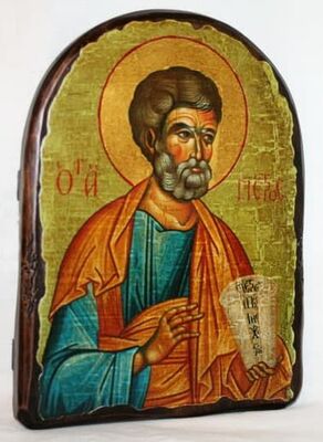 Апостол Петр, икона под старину, сургуч, АРКА (17 Х 24)