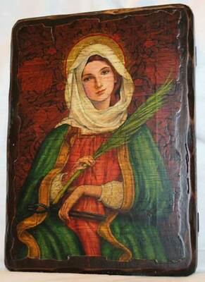 Аполлония Александрийская, икона под старину, сургуч(17 Х 23)