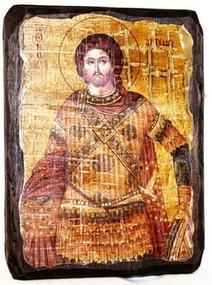 Артемий, икона под старину, сургуч (13 Х 17)