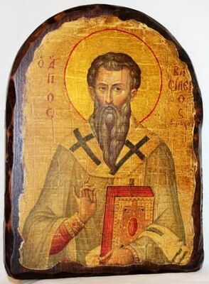 Василий Великий, икона под старину, сургуч, АРКА (17 Х 24)