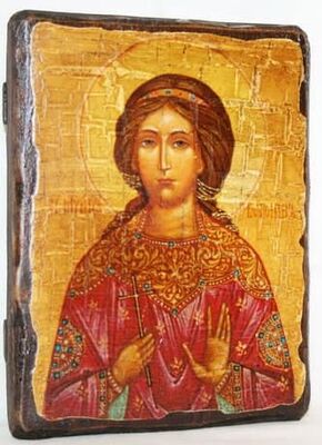 Вероника, Св.Муч, икона под старину, сургуч (17 Х 23)