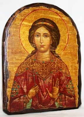Вероника, Св.Муч, икона под старину, сургуч, АРКА (17 Х 24)
