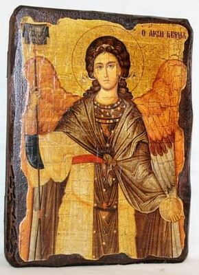 Архангел Гавриил (пояс), икона под старину, сургуч (13 Х 17)