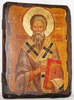 Геннадий, Архиепископ Новгородский, икона под старину, сургуч (17 Х 23)