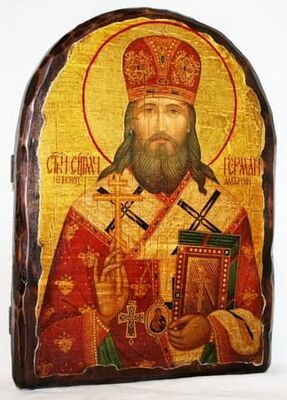Герман, епископ Алатырский, икона под старину, сургуч, АРКА (17 Х 24)