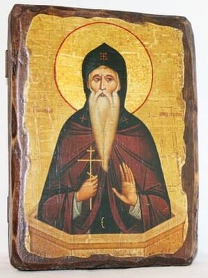 Даниил Столпник, икона под старину, сургуч (13 Х 17)