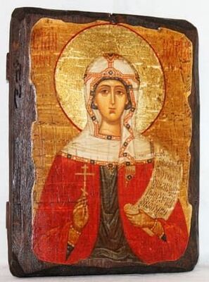 Дарья, Св.Муч, икона под старину, сургуч (17 Х 23)