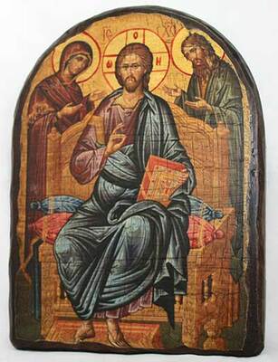 Деисус, икона под старину, сургуч, АРКА (17 Х 24)