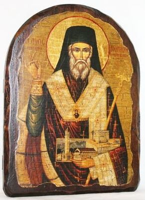 Дионисий Закинфский, икона под старину, сургуч, АРКА (17 Х 24)