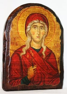 Ева, Св.ВлМч.(пояс), икона под старину, сургуч, АРКА (17 Х 24)