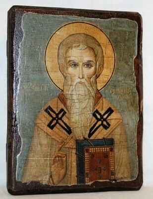 Евгений, Св.Мч, икона под старину, сургуч (17 Х 23)