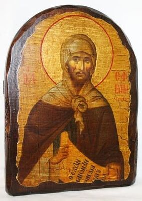 Ефрем Сирин, Св.Прп., икона под старину, сургуч, АРКА (17 Х 24)