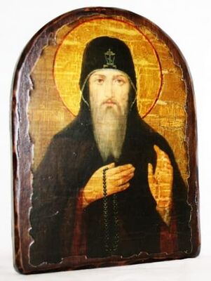 Захарий Печерский, Св.Прп., икона под старину, сургуч, АРКА (17 Х 24)