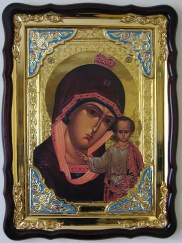 Табынская Б.М., в фигурном киоте, с багетом. Храмовая икона (60 Х 80)