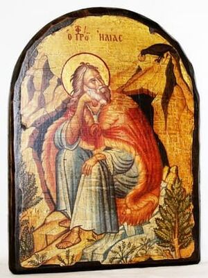 Илья Пророк, икона под старину, сургуч, АРКА (17 Х 24)
