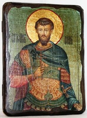 Иоанн воин, икона под старину, сургуч (17 Х 23)
