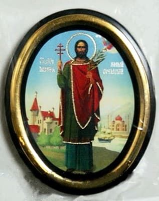 Иоанн Сочавский. Икона настольная малая, зол. кант, овал. (50 Х 65)