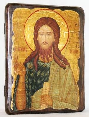 Иоанн Предтеча, икона под старину, сургуч (13 Х 17)