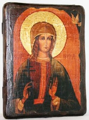 Ирина, Св.Муч, икона под старину, сургуч (17 Х 23)