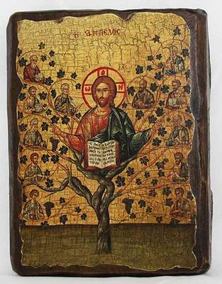 Лоза истинная, икона под старину, сургуч (13 Х 17)