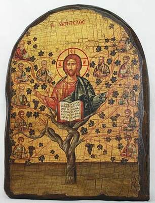 Лоза истинная, икона под старину, сургуч, АРКА (17 Х 24)