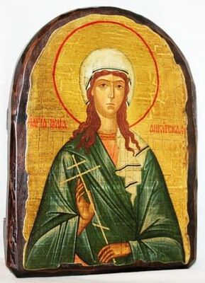 Иулия Анкирская, Св.Мч, икона под старину, сургуч, АРКА (17 Х 24)