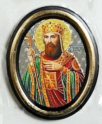 Константин. Икона настольная малая, зол. кант, овал. (50 Х 65)