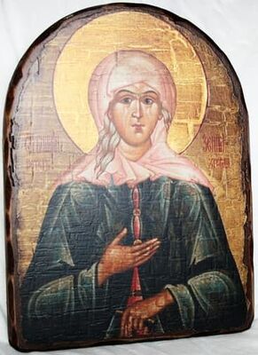 Ксения Петербургская, икона под старину, сургуч, АРКА (17 Х 24)