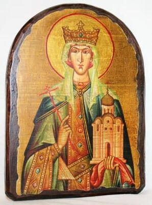 Людмила, Св.Мч, икона под старину, сургуч, АРКА (17 Х 24)