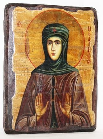Мелания Римляныня, Преподобная, икона под старину, сургуч (17 Х 23)