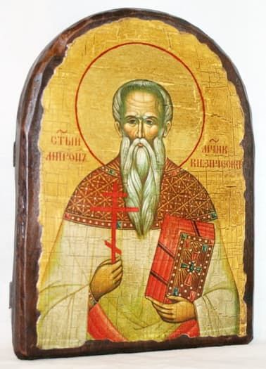 Мирон Кизический, икона под старину, сургуч, АРКА (17 Х 24)