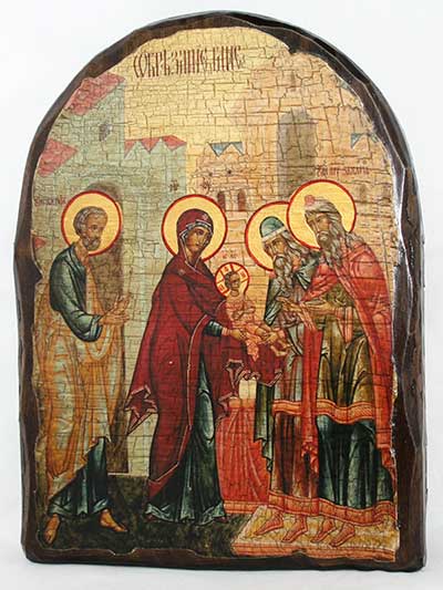 Обрезание Господне, икона под старину, сургуч, АРКА (17 Х 24)