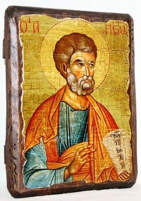 Апостол Петр, икона под старину, сургуч (13 Х 17)