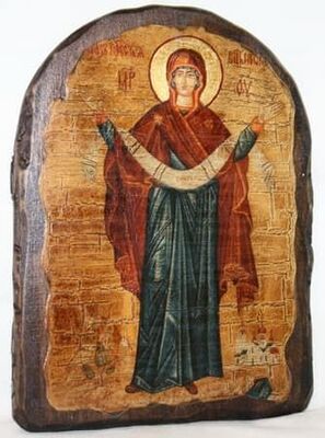 Покров Б.М. икона под старину, сургуч, АРКА (17 Х 24)