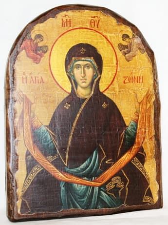 Пояс Пр.Богородицы, икона под старину, сургуч, АРКА (17 Х 24)