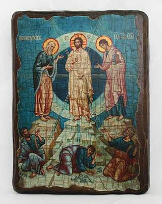 Преображение Господне, икона под старину, сургуч (17 Х 23)