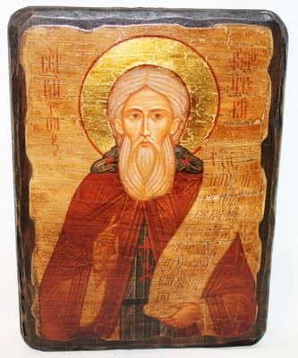 Сергий Радонежский (пояс), икона под старину, сургуч, (30x42)