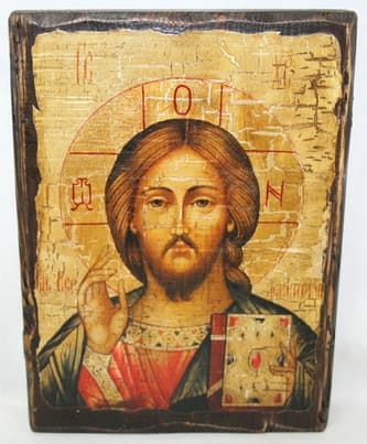Спаситель, икона под старину, сургуч (17 Х 23)