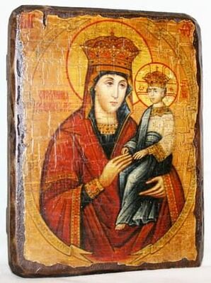 Споручница грешных Б.М., икона под старину, сургуч (17 Х 23)