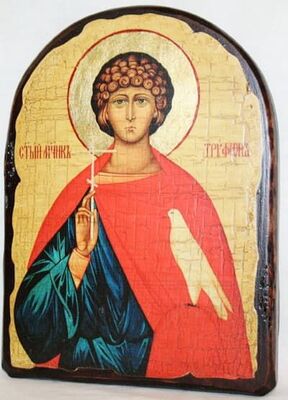 Трифон Св.Мч., икона под старину, сургуч, АРКА (17 Х 24)
