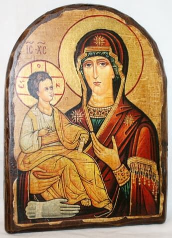 Троеручица Б.М., икона под старину, сургуч, АРКА (17 Х 24)