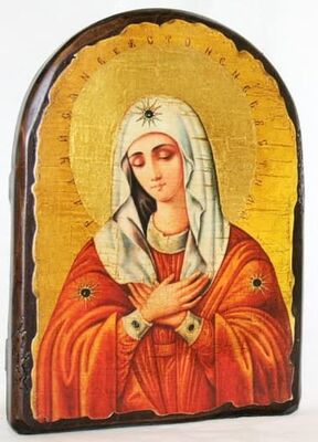 Умиление Б.М., икона под старину, сургуч, АРКА (17 Х 24)