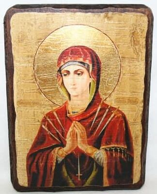 Умягчение злых сердец Б.М., икона под старину, сургуч (17 Х 23)