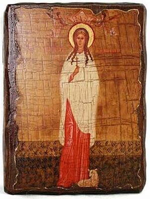 Агния, Св.Муч, икона под старину, сургуч (17 Х 23)