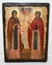 Петр и Феврония, икона под старину, сургуч, (30x42) Петр и Феврония, икона под старину, сургуч, (30x42)
